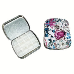 Portable 12 Grid Watercolor Box Empty Paint Palette Travel Sketch Box