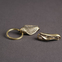 Brass Retro Zodiac Animal Snake Keychain Keyring Car Pendant Decoration