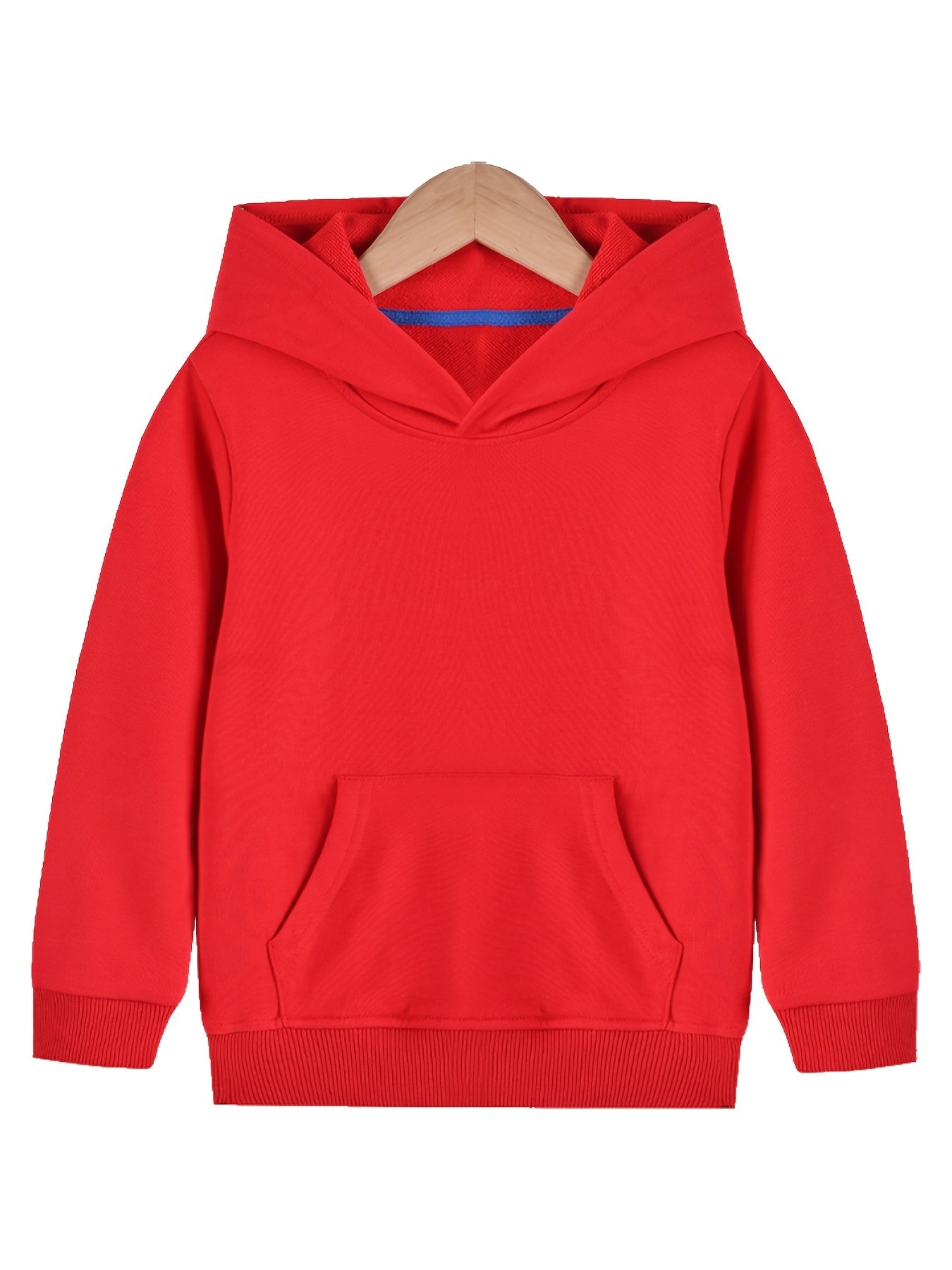 Boys Casual Solid Pullover Hoodie Long Sleeve Sweatshirt