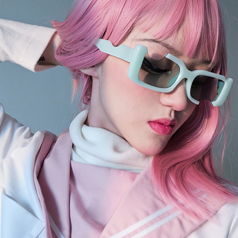 Semi-rimless Sunglasses Women's Shades Y2K Fashion Sunscreen Glasses