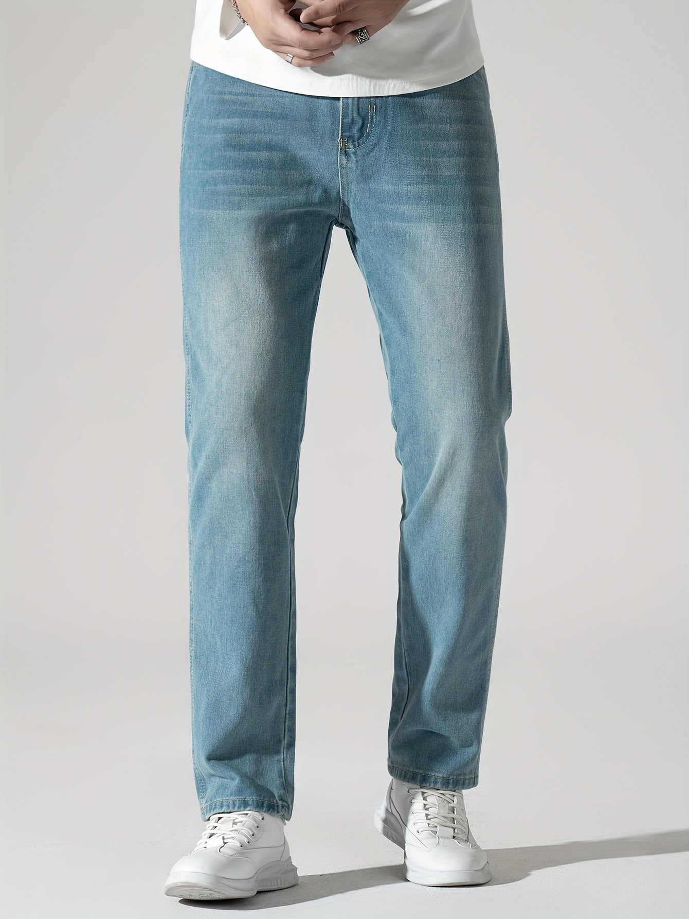 Men's Straight Leg Jeans Casual Street Style Denim Pants