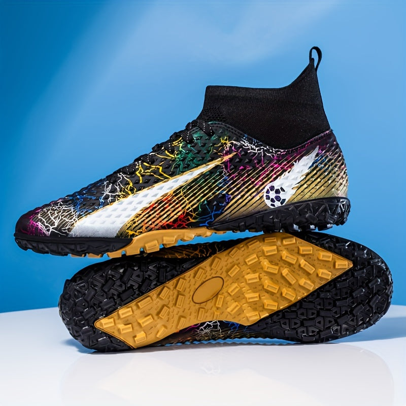 Boy's High Top Turf Football Boots - Professional Outdoor TF Soccer Cleats