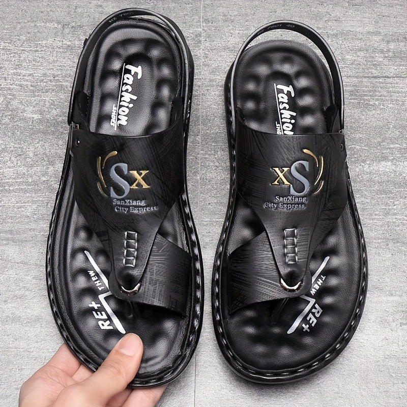Men's Open Toe Slip On Sandals Anti-Skid Rubber Sole