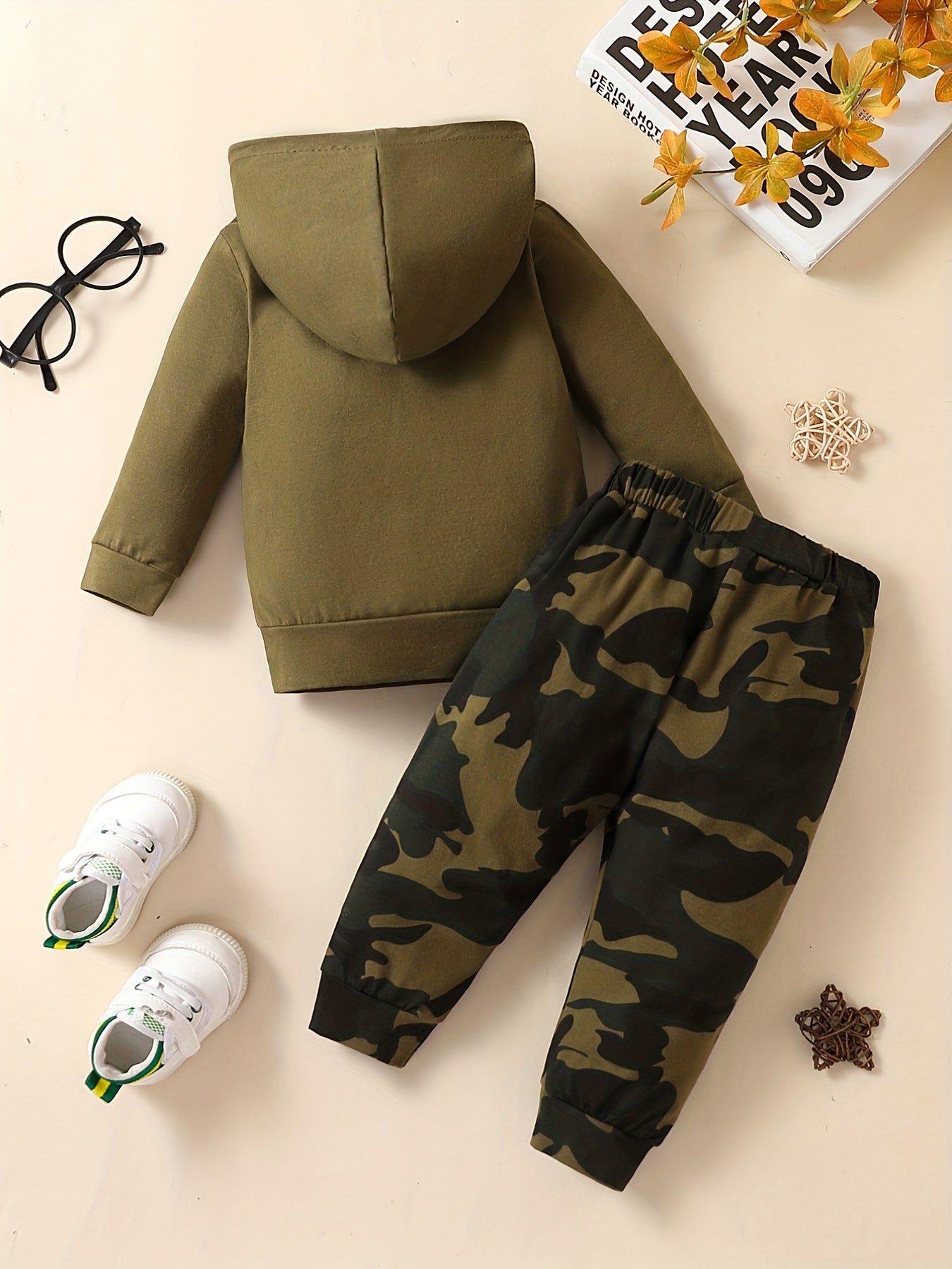 COOLER VERSION OF DAD Camo Outfit Hoodie Top & Pants 2pcs Baby Boy Clothes