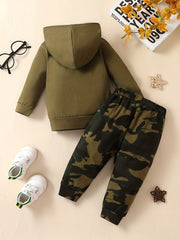 COOLER VERSION OF DAD Camo Outfit Hoodie Top & Pants 2pcs Baby Boy Clothes