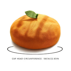 Small Leaf Beret Hat Orange Breathable Beret Gift For Her