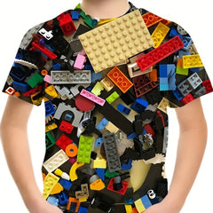 3D Digital Print T Shirt For Boys - Summer Outdoor Fun