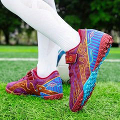 Kids High Top TF Soccer Cleats Lightweight Comfortable Sports Shoes
