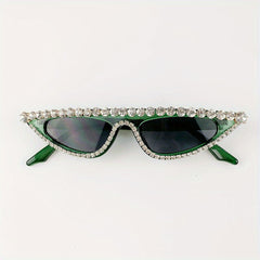 Y2K Rhinestone Cat Eye Sunglasses Small Frame Stylish Women Eyewear