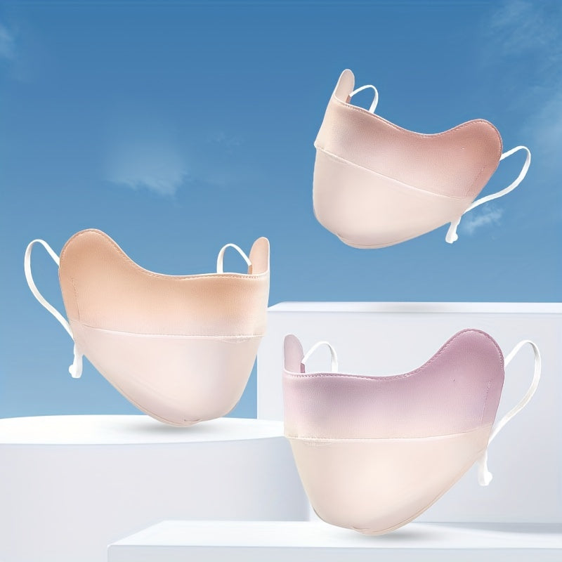 Gradient Sunproof Mask Breathable Ice Silk Face Covering Reusable
