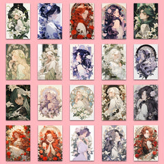 54pcs Anime Girls Waterproof Stickers Pack for Laptop Phone Luggage Notebook Bik