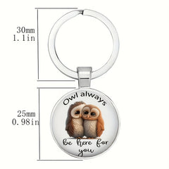 Vintage Owl Keychain For Men Bag Purse Accessory