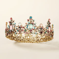 Vintage Baroque Queen Round Crown Tiaras And Crown For Women