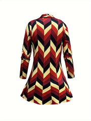Women's Plus Geometric Print Cardigan & Cami Top & Pants Set