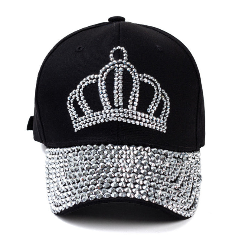 Crown Rhinestone Baseball Cap Ladies Snapback Denim Hat Valentines
