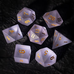 7pcs Purple Glass Gemstone Dices for Board Game