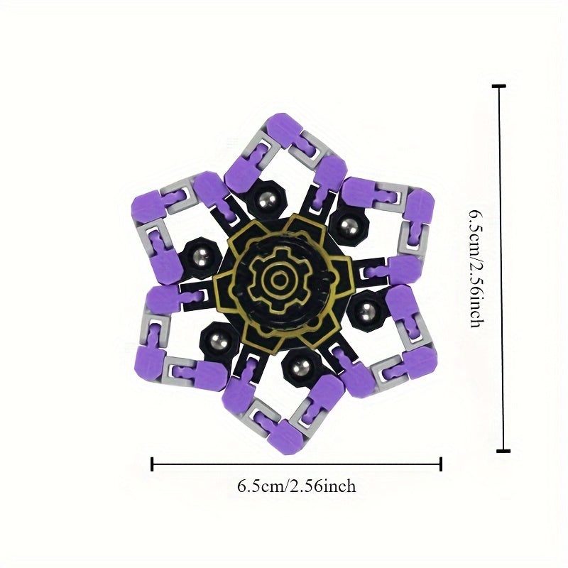 4 Pack Fidget Spinner Robot Toy DIY Transforming Robot Rubber Material