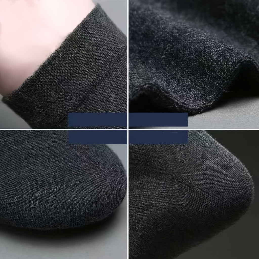 6 Pairs Men's Solid Crew Socks Cotton Blend Casual Unisex Socks