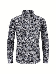 Men's Pattern Formal Button Up Shirt Spring/Fall Business Wear