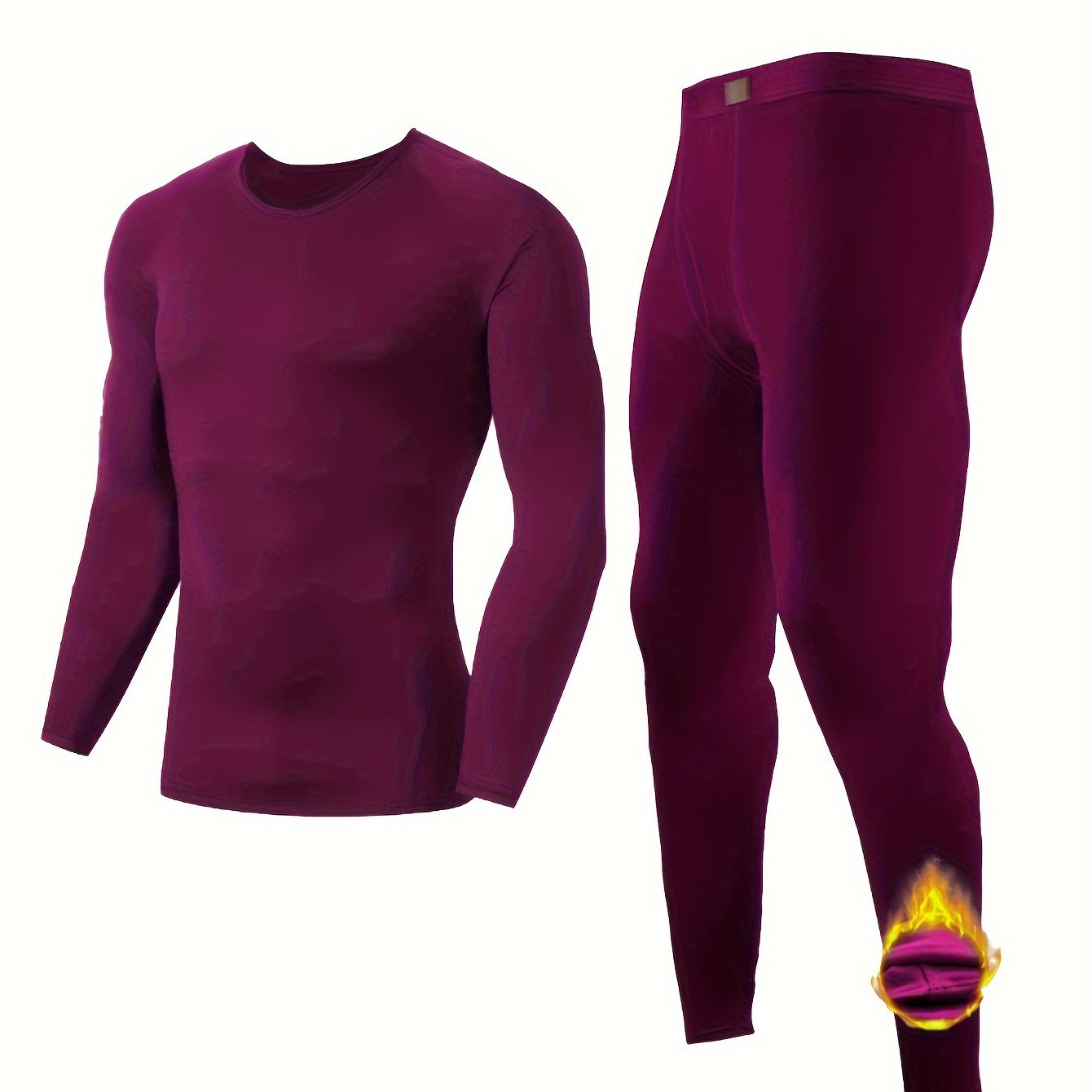 Men's Solid Breathable Warm Stretch Underwear Set
