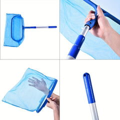Deep Skimmer Net with Telescopic Pole - Pool Leaf Skimmer Fine Mesh Net