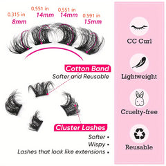 Natural Cluster Lashes Extensions Wispy False Eyelashes DIY Lashes