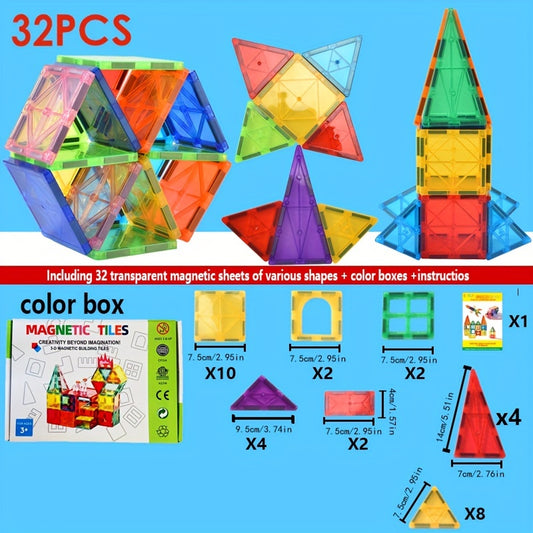 Magnetic Building Blocks 32pcs 47pcs 60pcs for Kids Stacking Blocks