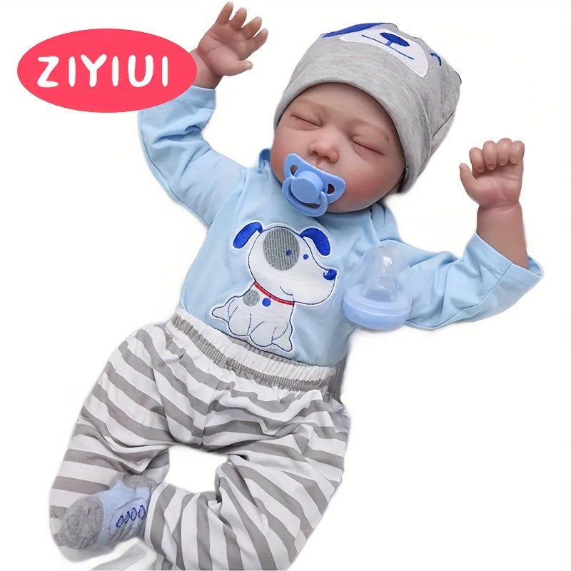 50cm Lifelike Baby Doll with Soft Body And Feeding Kit - Realistic Reborn Boy