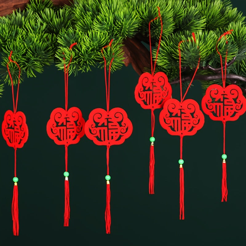 6pcs Flocking Cloth Potted Plant Hanging Decoration