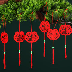 6pcs Flocking Cloth Potted Plant Hanging Decoration