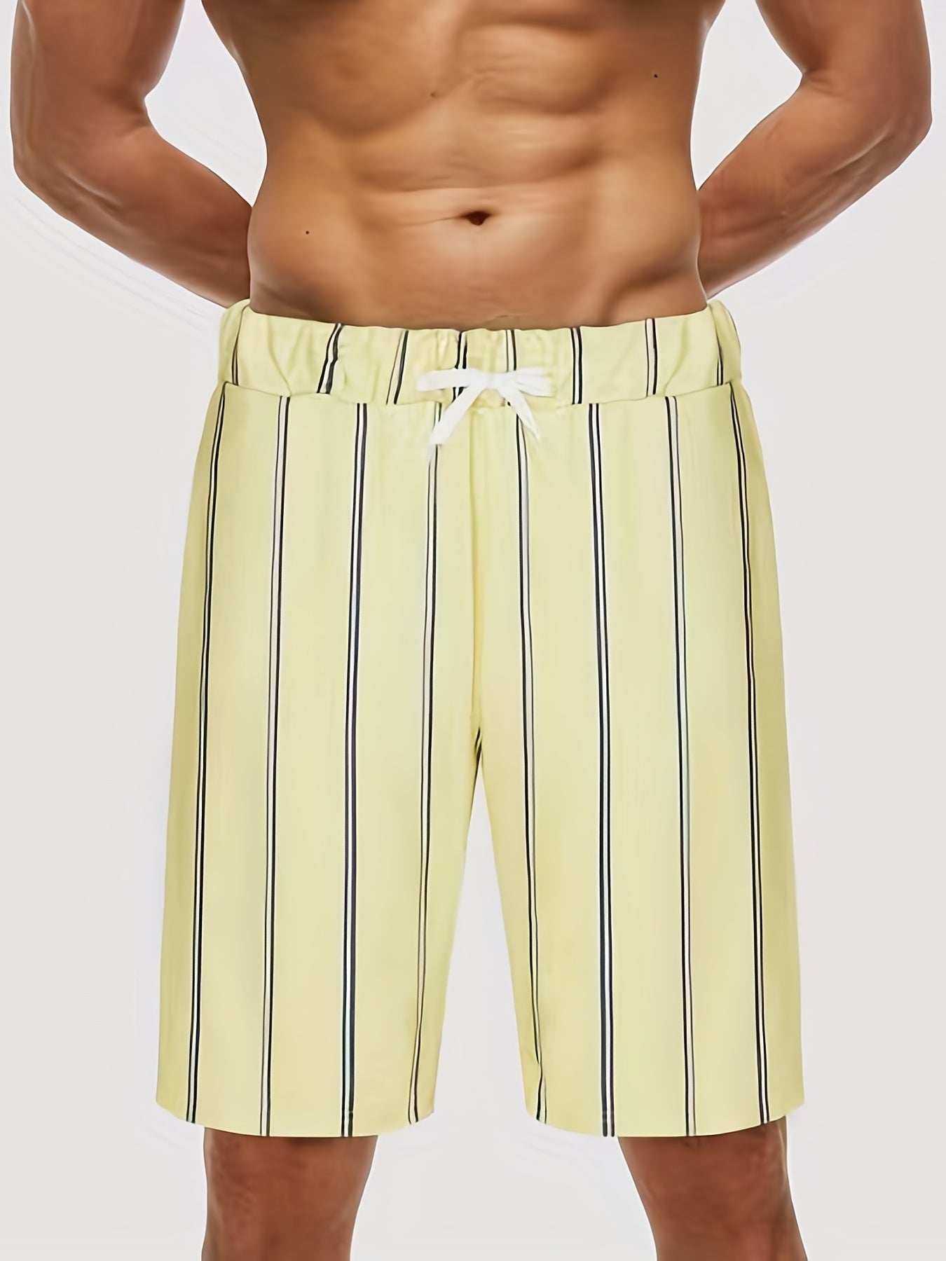 Men's Striped Cycling Shorts for Fitness Gym Outdoor Adventures