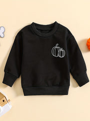 Baby Boys Pumpkin Letter Print Halloween Sweatshirt