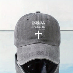 Cross Printed Distressed Baseball Cap Unisex Sun Hat