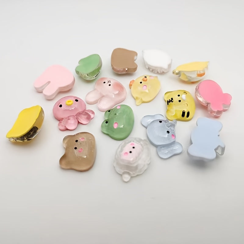 10pcs DIY Transparent Rabbit Resin Charms for Earrings, Hair Accessories