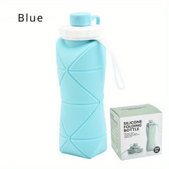 600ml Silicone Folding Water Cup Leakproof Portable Bottle for Outdoor Sports