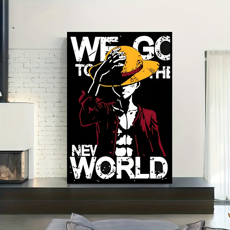 Anime Art Canvas Poster Japanese Straw Hat Boy Canvas Painting