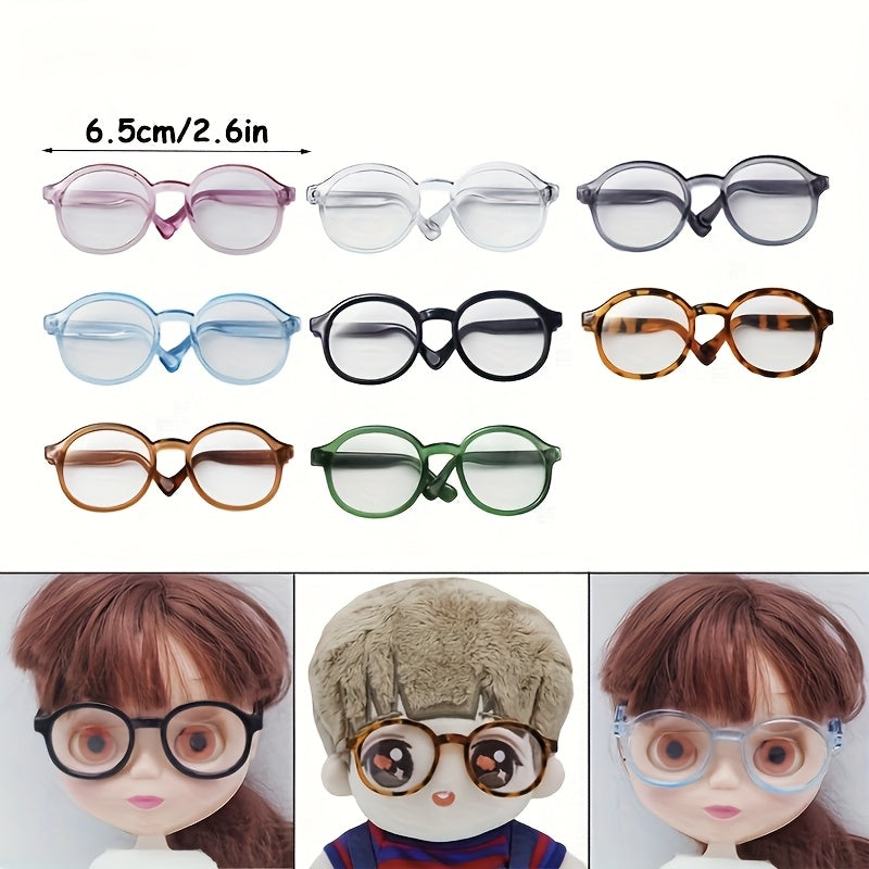 Plastic Round Decorative Doll Glasses