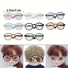 Plastic Round Decorative Doll Glasses