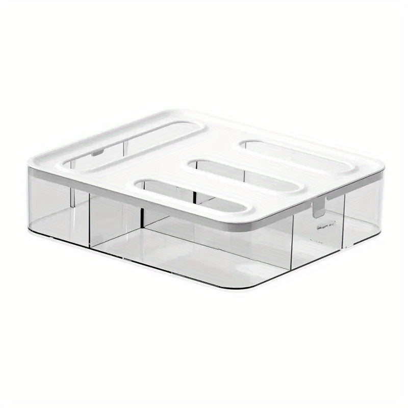 Bag Storage Organizer And Wrap Dispenser With Cutter For Kitchen Drawer
