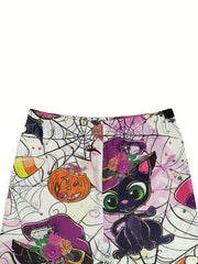 Halloween Graphic Print Skinny Leggings Stretchy Women's Clothing