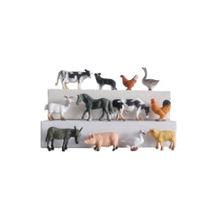 12 Colorful PVC Farm Animal Models - Variety Farm Animal Figures