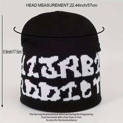 Y2K Letter Jacquard Beanie Candy Hip Hop Knit Hat Unisex