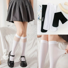2 Pairs College Style Knee High Socks Women's Stockings