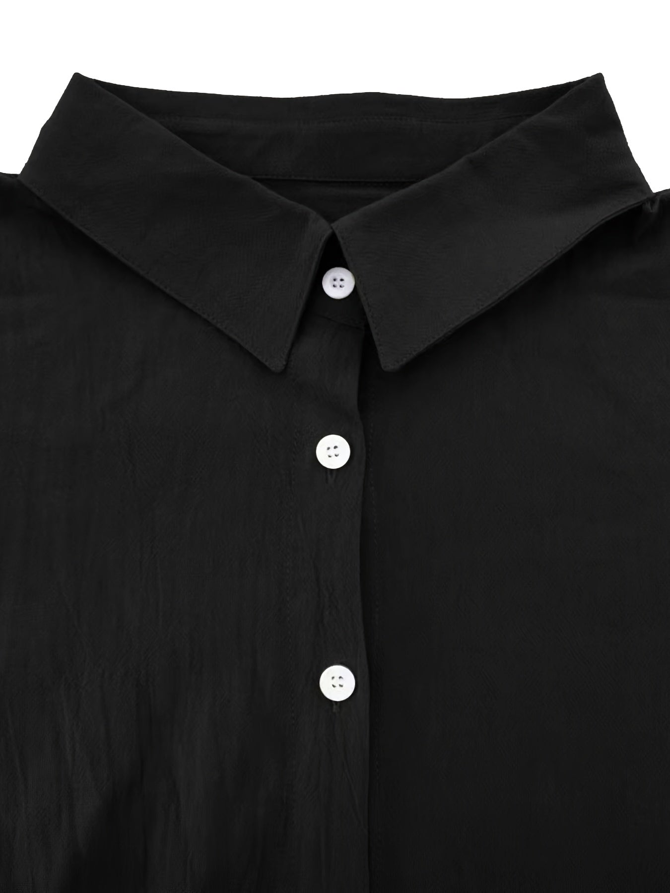 Maxi Shirt Dress Roll Up Sleeve Button Up Collar