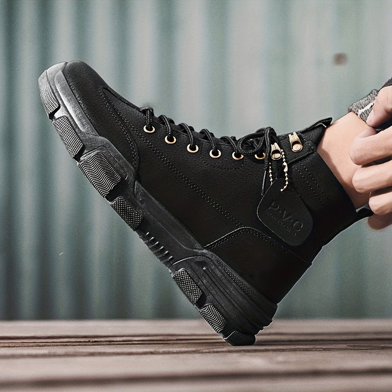 Men's Rugged Construction Service Boots Casual Lace up Walking Shoes
