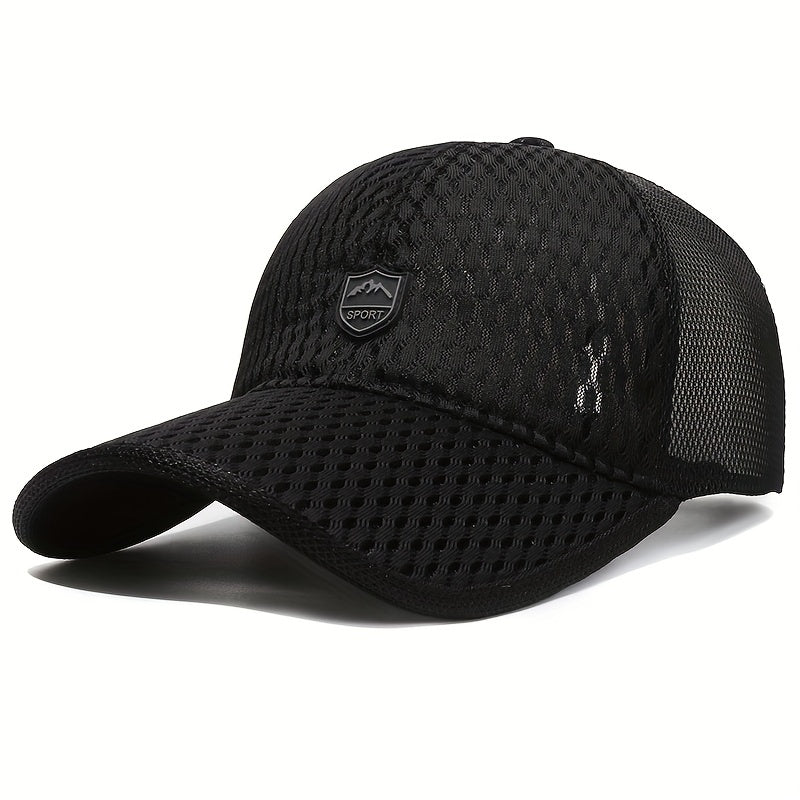 Unisex Breathable Adjustable Baseball Cap With Letter Patch