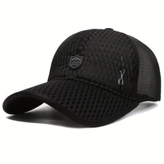 Unisex Breathable Adjustable Baseball Cap With Letter Patch