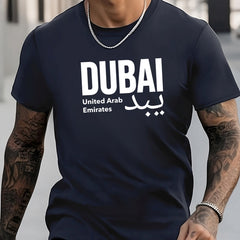 Dubai Print Men's Active T-shirt Casual Tees For Summer