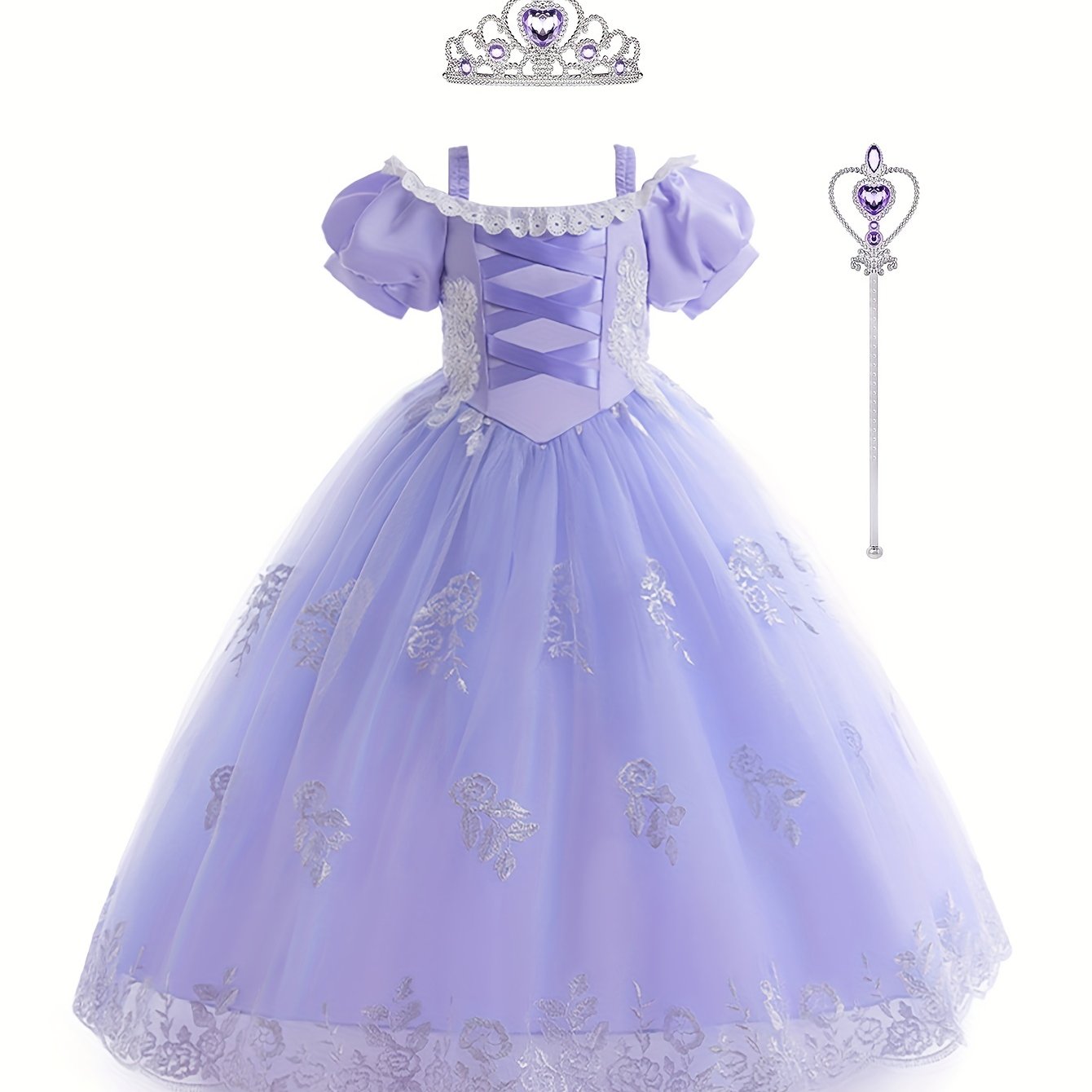 Girls Princess Dress Up Costume Halloween Party Dress