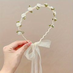 Faux Pearl Flower Princess Headband Hair Accessories for Girls